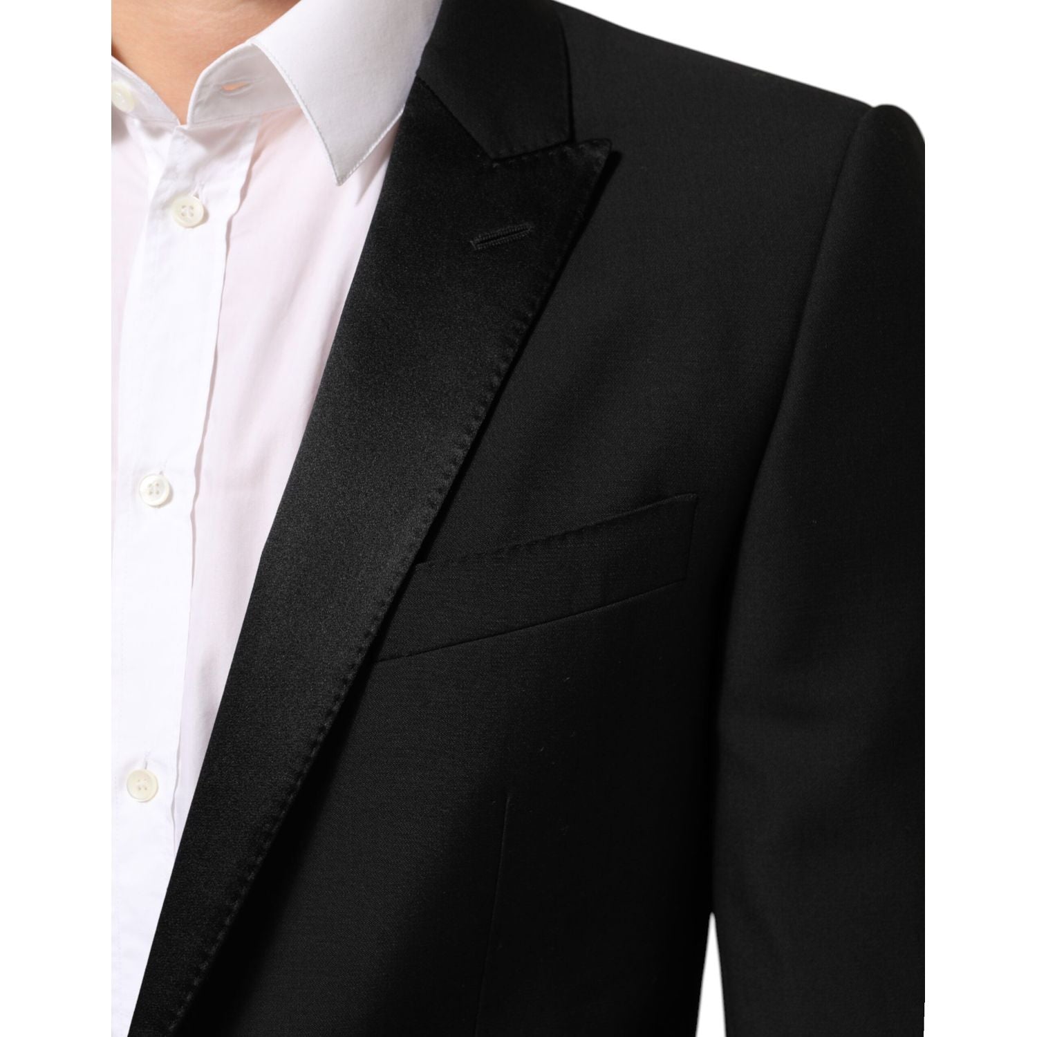 Dolce & Gabbana Black Wool MARTINI 2 Button Men Suit Blazer