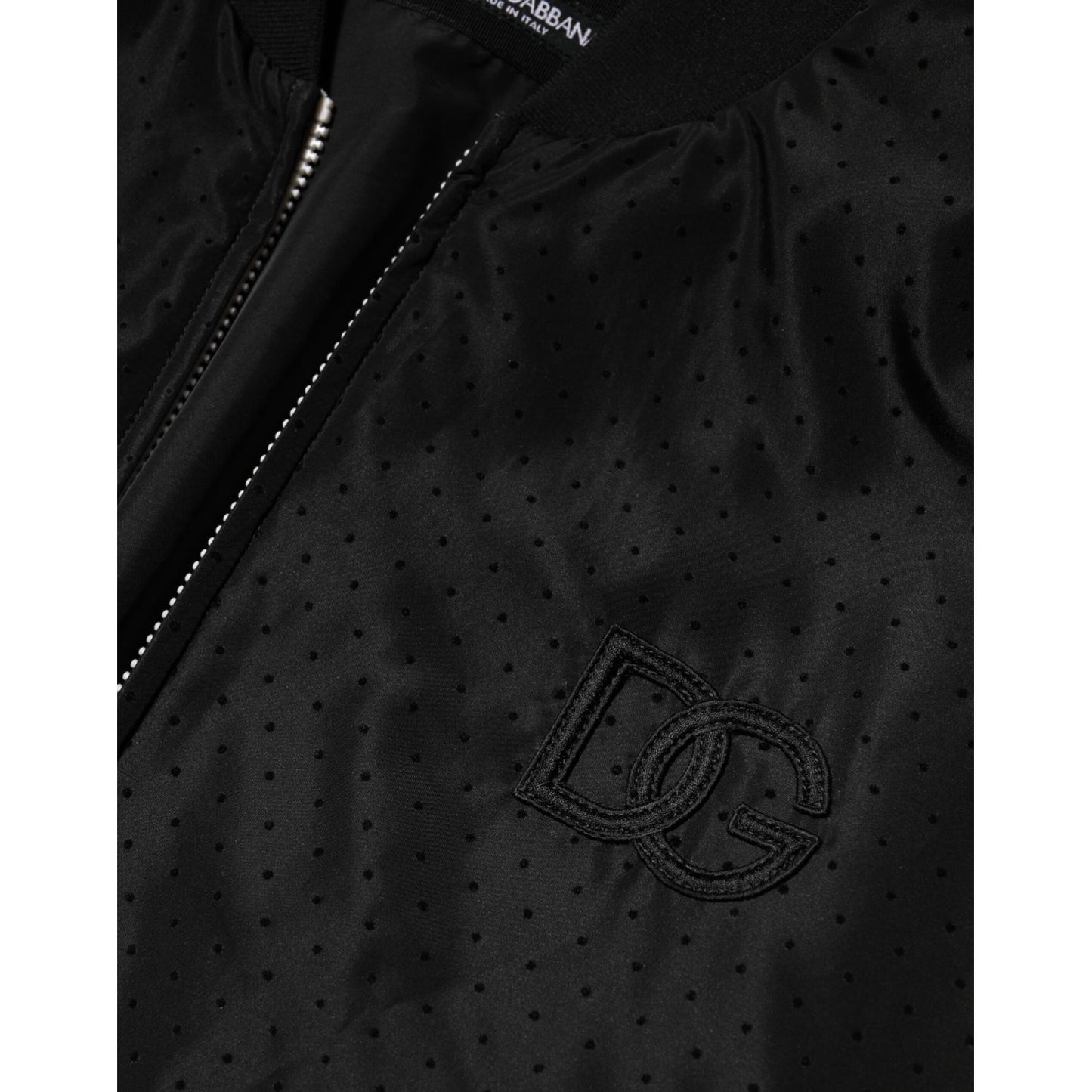 Dolce & Gabbana Black Acetate Full Zip Bomber Men Jacket