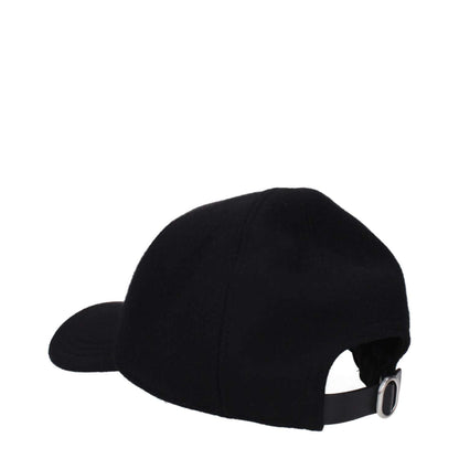Jil Sander Black Cashmere Cap (Baseball Hat)