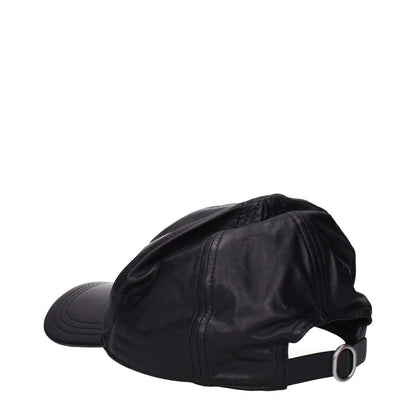 Jil Sander Black Leather Cap (Baseball Hat)