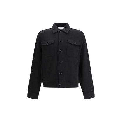 Lardini Black Fleece Wool Coat