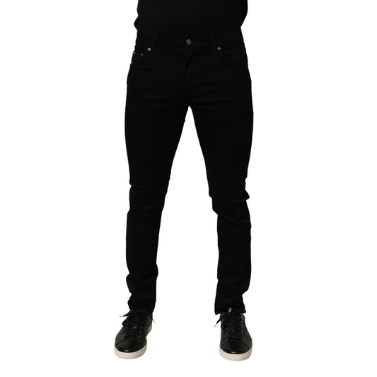 Dolce & Gabbana Black Cotton Stretch Slim Fit Men Denim Jeans