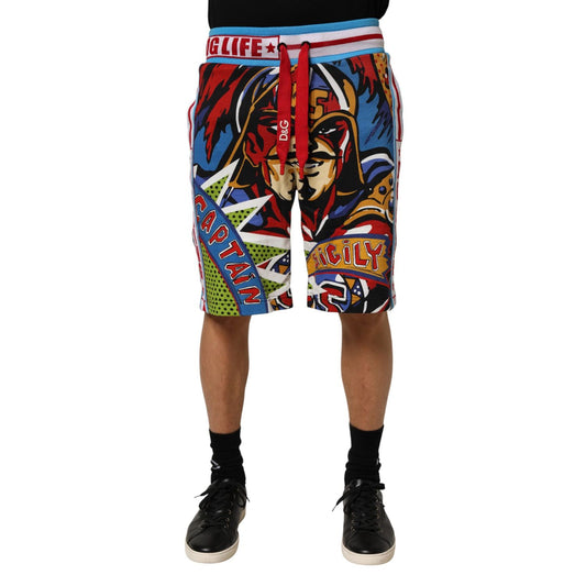 Dolce & Gabbana Multicolor Captain Sicily Men Bermuda Shorts