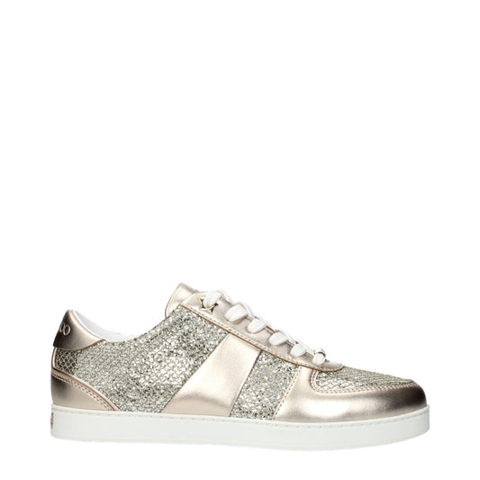 Jimmy Choo Gold Leather Sneakers