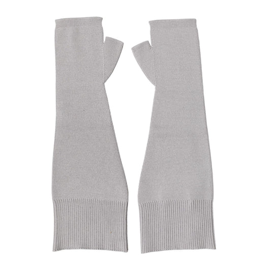 Dolce & Gabbana Gray Virgin Wool Knitted Fingerless Men Gloves
