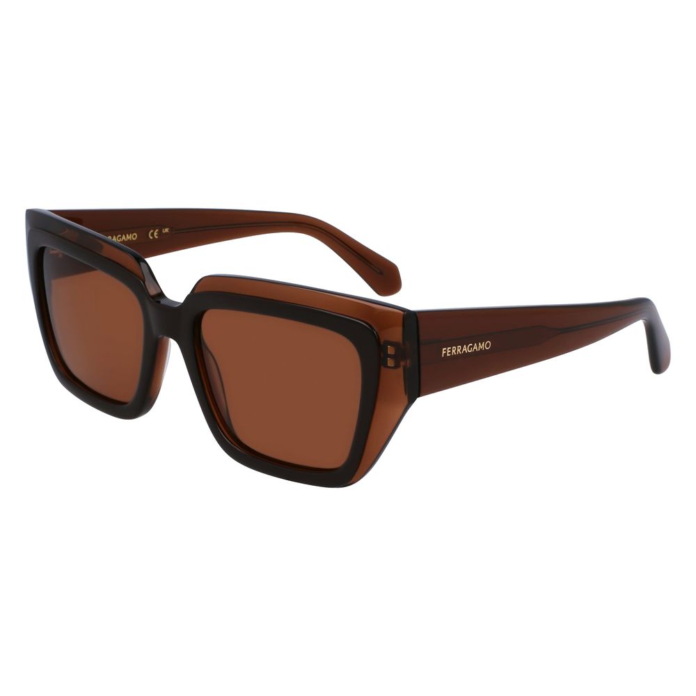 Ferragamo Brown Acetate Sunglasses