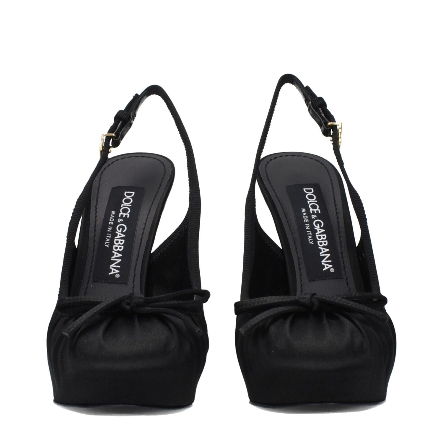 Dolce & Gabbana Black Satin High Heel Pumps