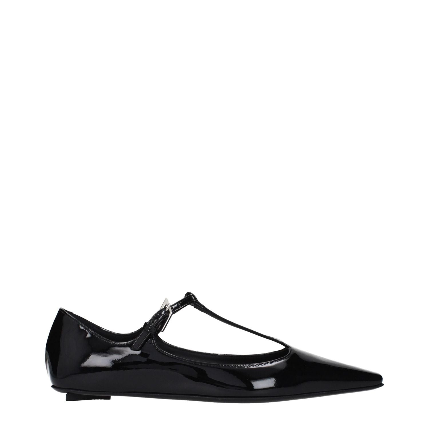 The Attico Black Leather Ballet Flats