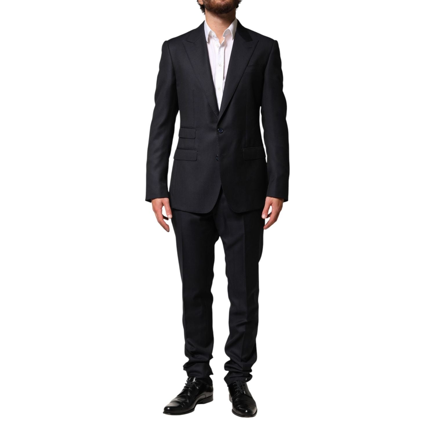 Dolce & Gabbana Black Wool Single Breasted Men 2 Piece Suit