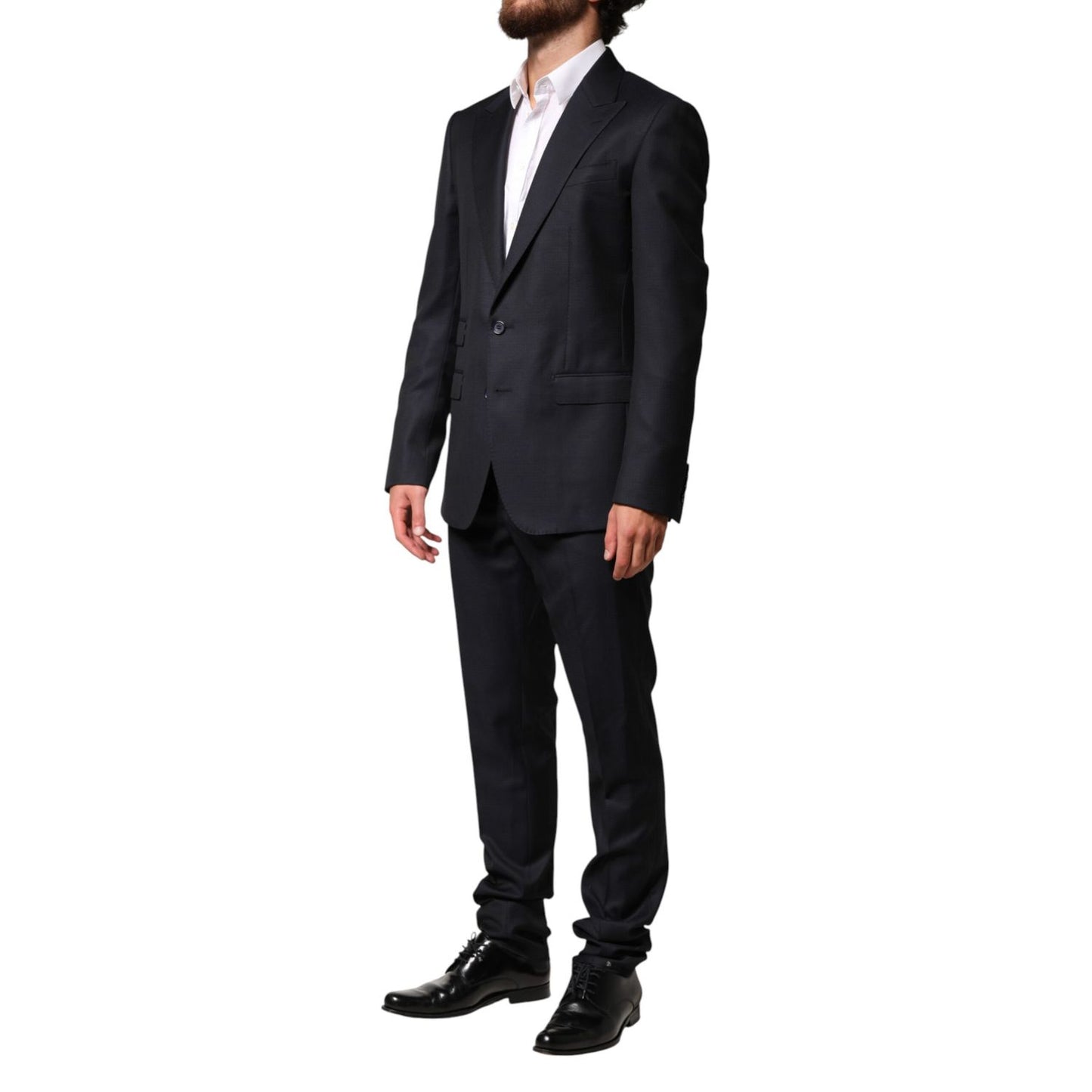 Dolce & Gabbana Black Wool Single Breasted Men 2 Piece Suit
