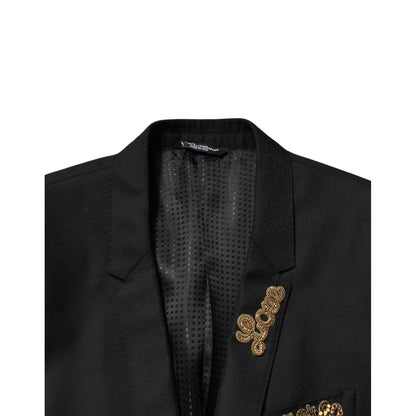 Dolce & Gabbana Black Embellished Single Breasted 2 Pc Suit