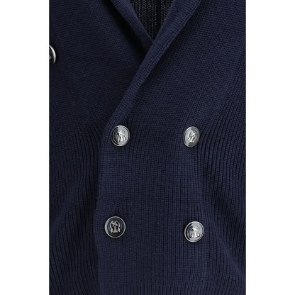 Brunello Cucinelli Blue Cotton Cardigan