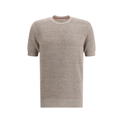 Brunello Cucinelli Beige Linen T-Shirt