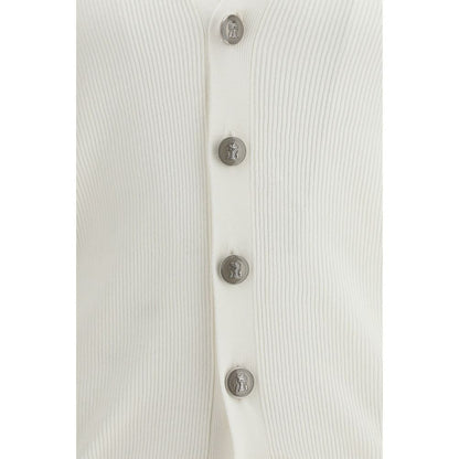Brunello Cucinelli White Cotton Cardigan