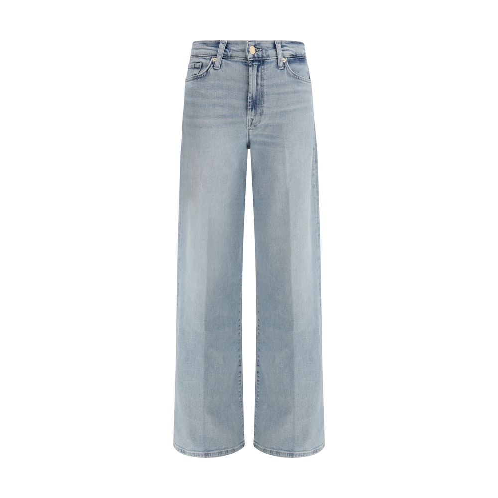 7FOR Light Blue Cotton Relaxed Fit Jeans 7FOR
