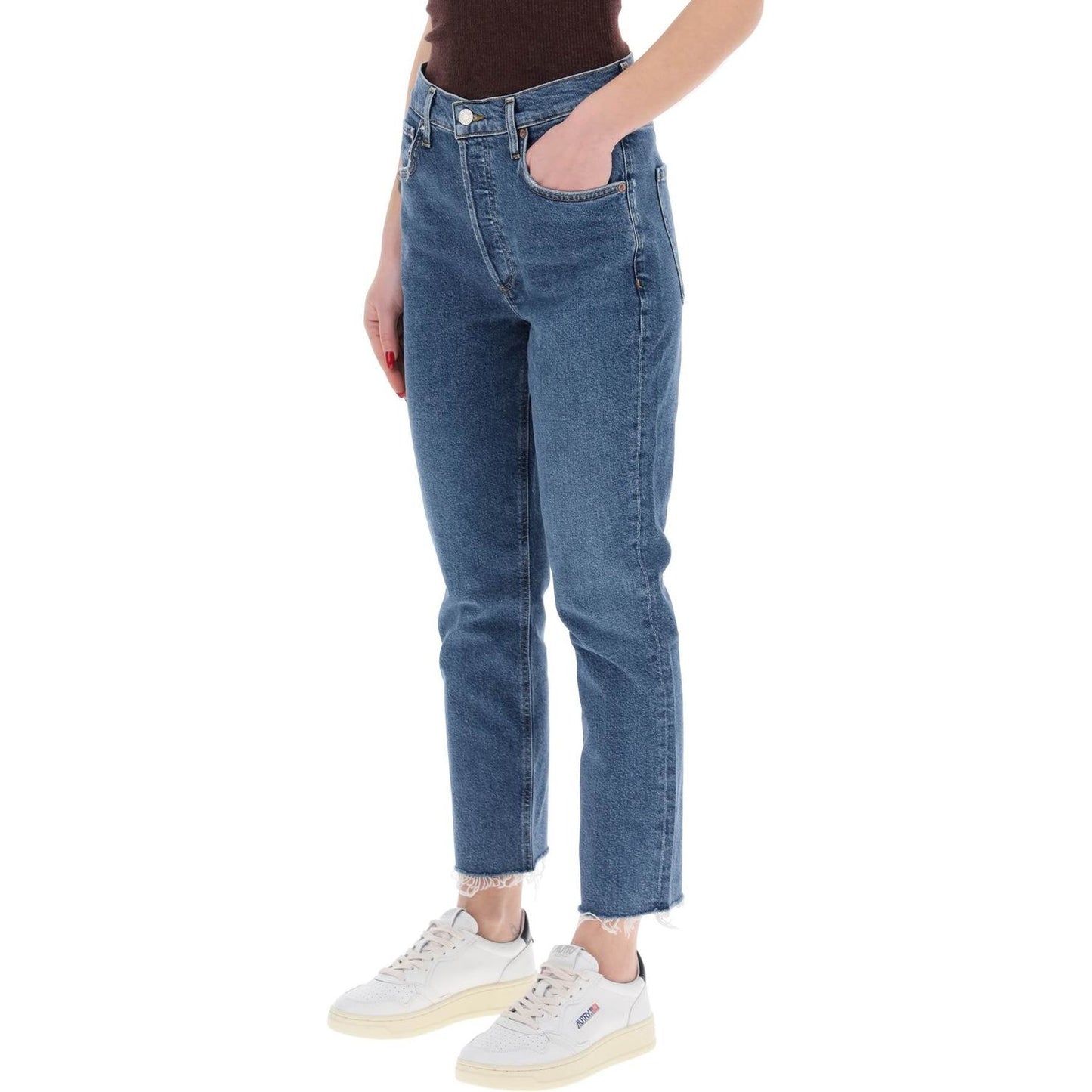 Agolde high-waisted straight cropped jeans in the Jeans Agolde