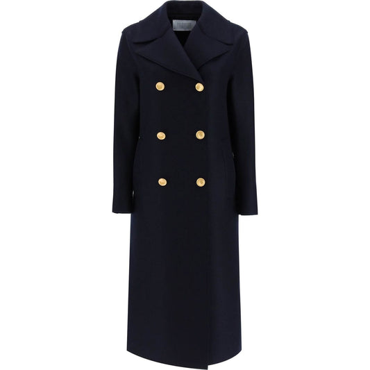 Harris Wharf London double-breasted coat in pressed wool Jackets Harris Wharf London