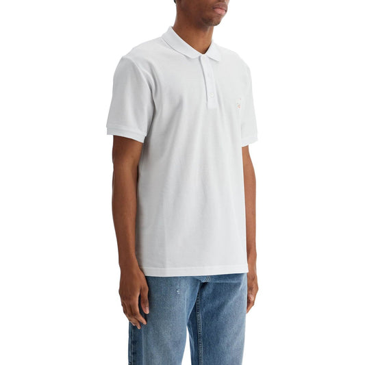 Moschino white cotton polo with delicate embroidery Topwear Moschino Light Gray