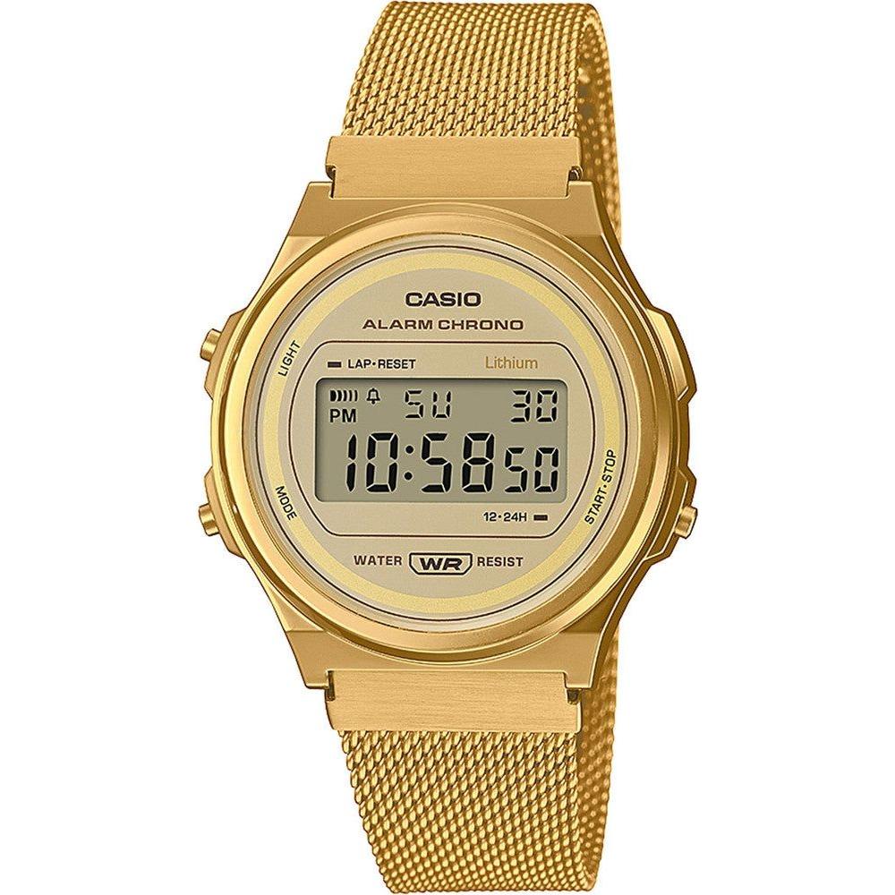 CASIO VINTAGE Mod. ROUND GOLD MESH WATCHES CASIO COLLECTION & VINTAGE