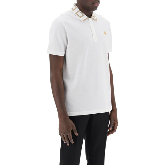 Versace polo shirt with greca collar Topwear Versace