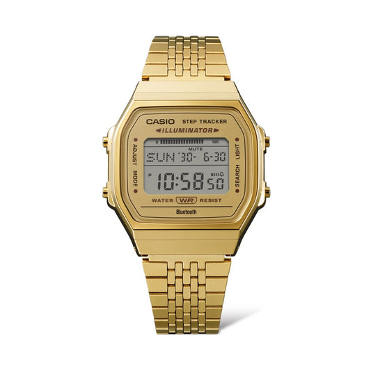 CASIO VINTAGE Mod. BLUETOOTH®  SMARTPHONE LINK - GOLD - built-in accelerometer senses body movements + steps counter WATCHES CASIO COLLECTION & VINTAGE Dark Khaki