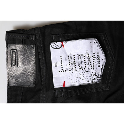 Acht Black Cotton Slim Fit Denim Low Waist Denim Jeans Acht