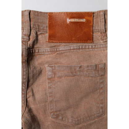 Acht Brown Cotton Slim Fit Denim Low Waist Jeans Acht