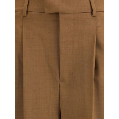 Ami Paris Brown Wool Casual Pants