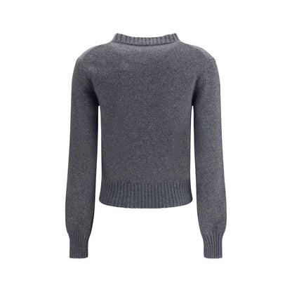 Ami Paris Gray Cashmere Cashmere Sweater