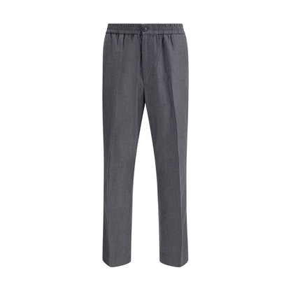 Ami Paris Gray Fleece Wool Casual Pants