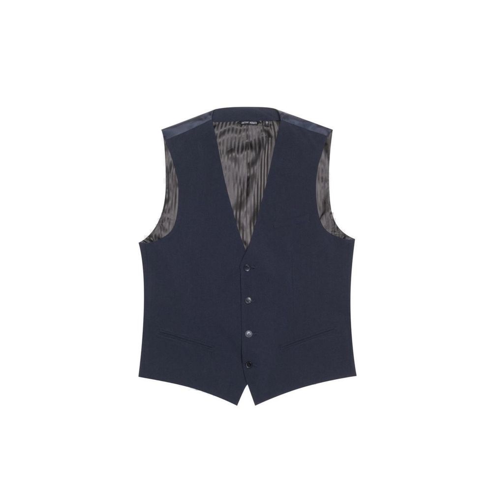 Antony Morato Blue Polyester Waistcoat