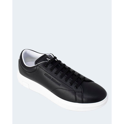 Armani Exchange Black Leather Low Top Sneakers