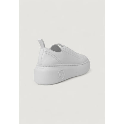 Armani Exchange White Leather Platform Sneakers