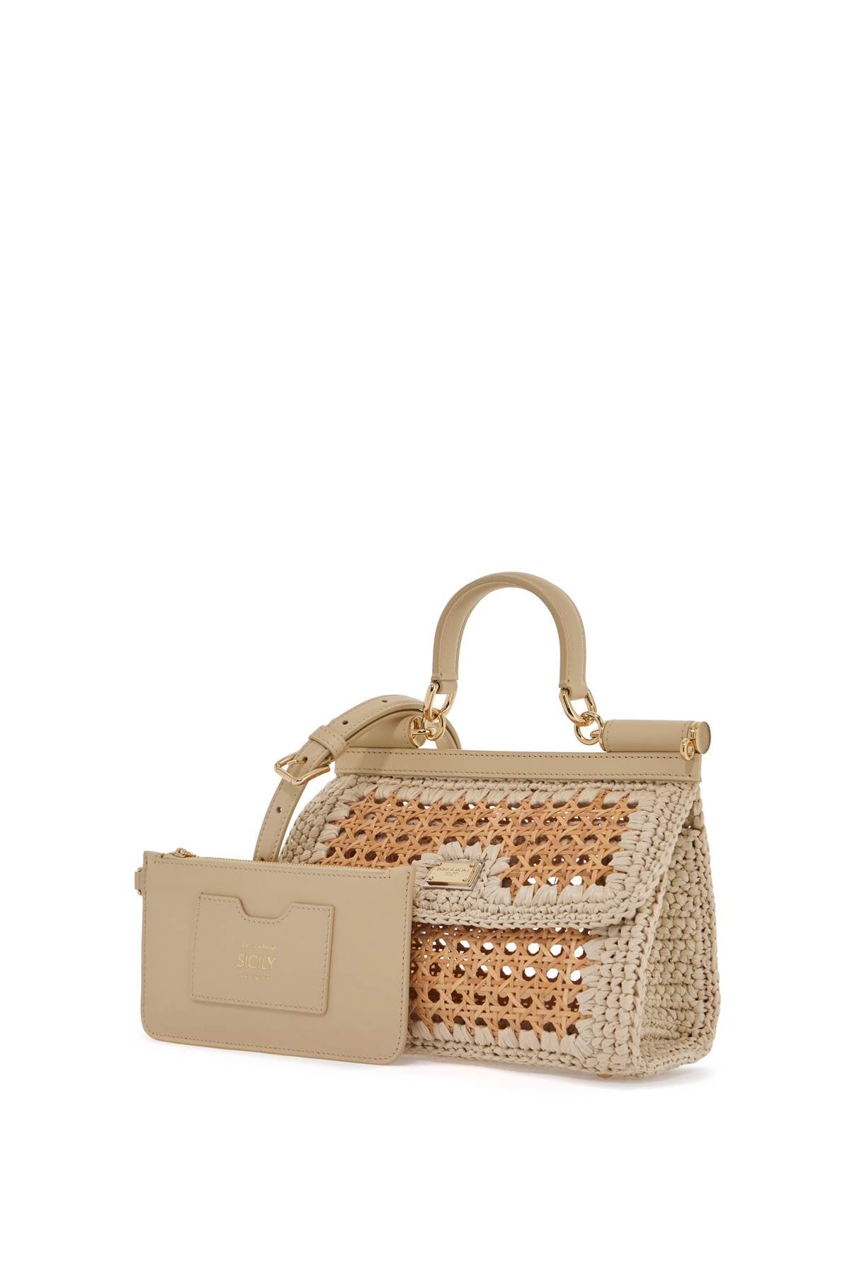 Dolce & Gabbana 'extended sicily handbag in straw and raff Handbag Dolce & Gabbana