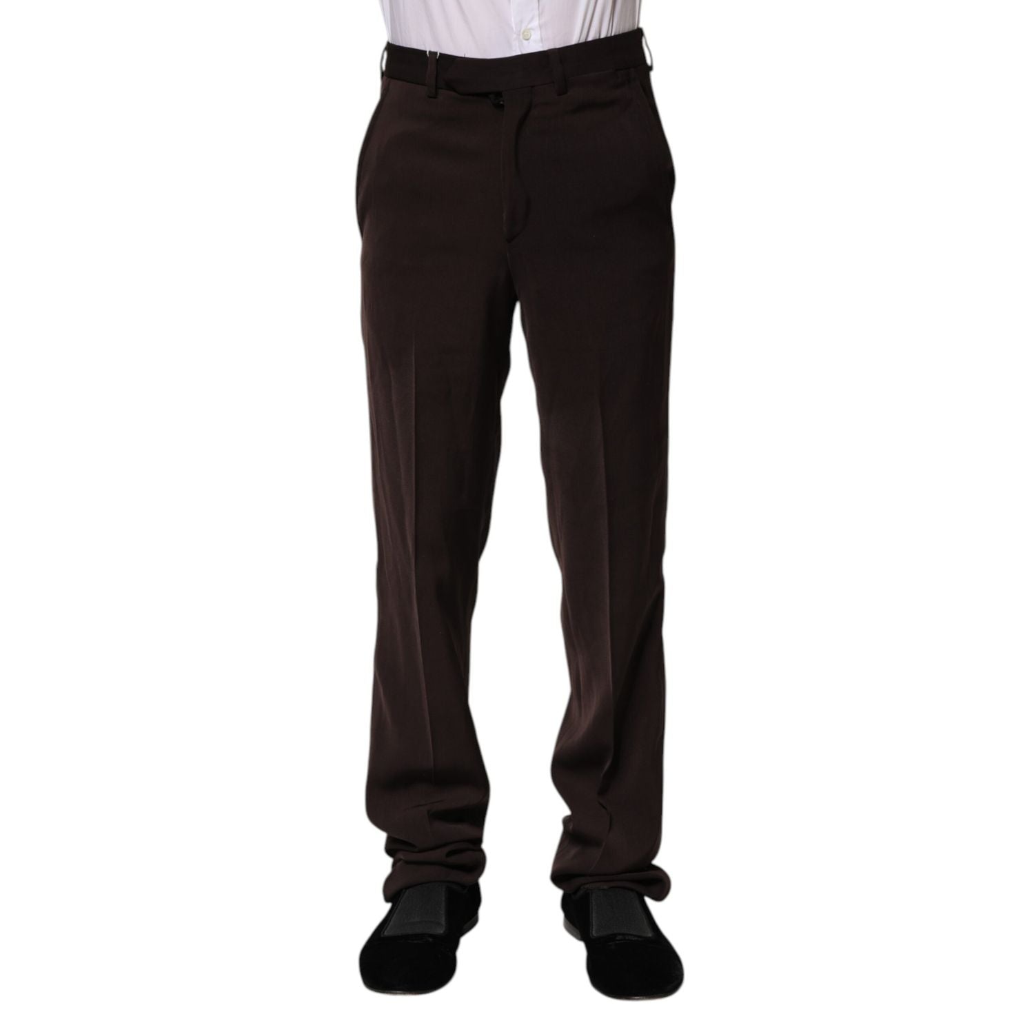 BENCIVENGA Dark Brown Mid Waist Dress Formal Pants