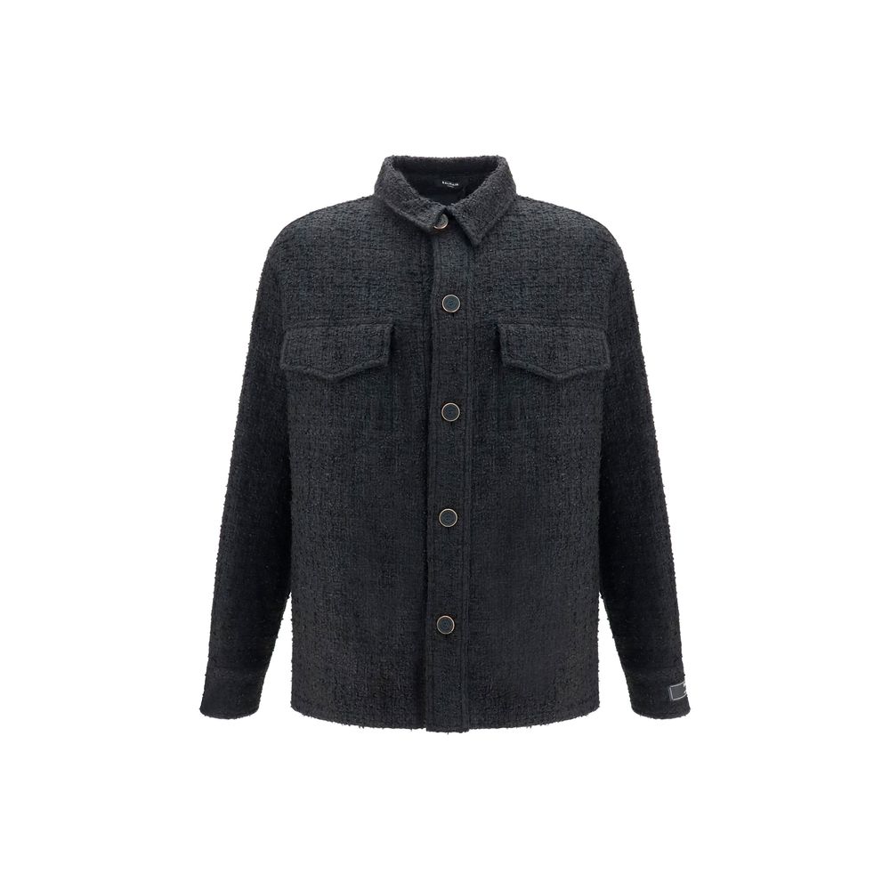Balmain Black Cotton Shell Jacket