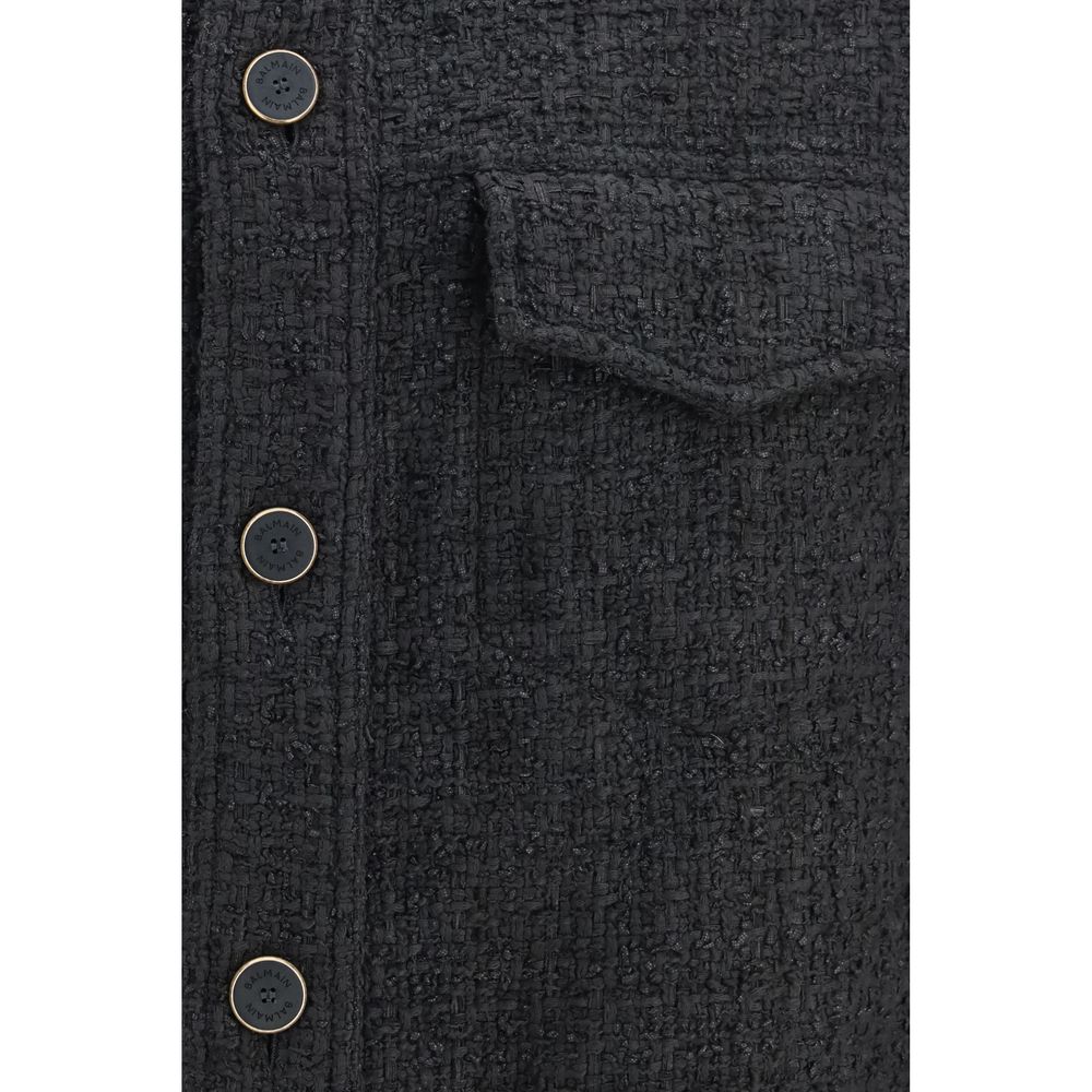 Balmain Black Cotton Shell Jacket