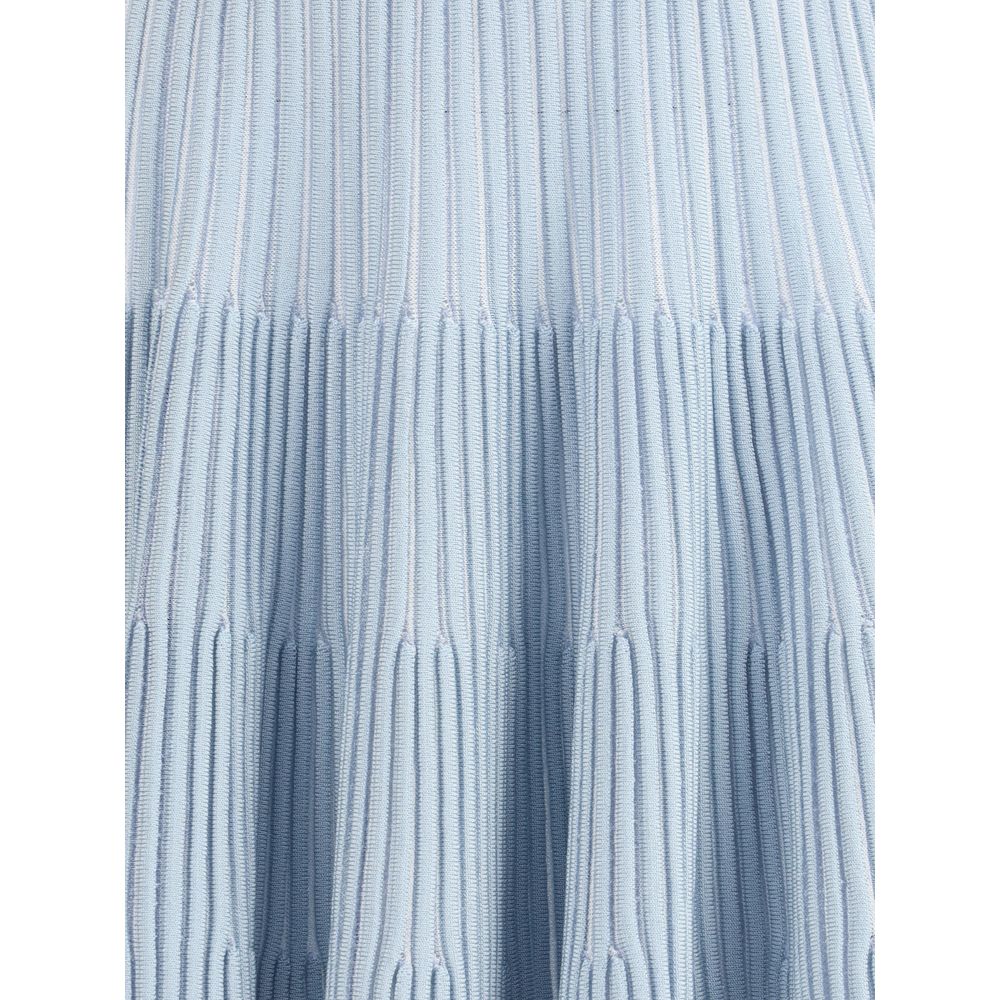 Balmain Light Blue Viscose Mini Skirt