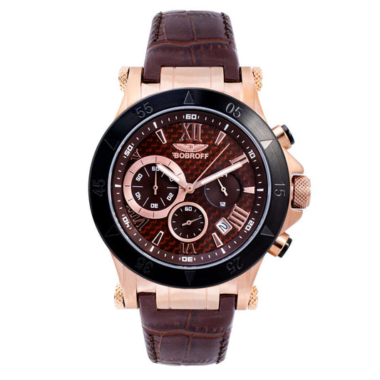 Bobroff Brown Leather Dress Watch Bobroff