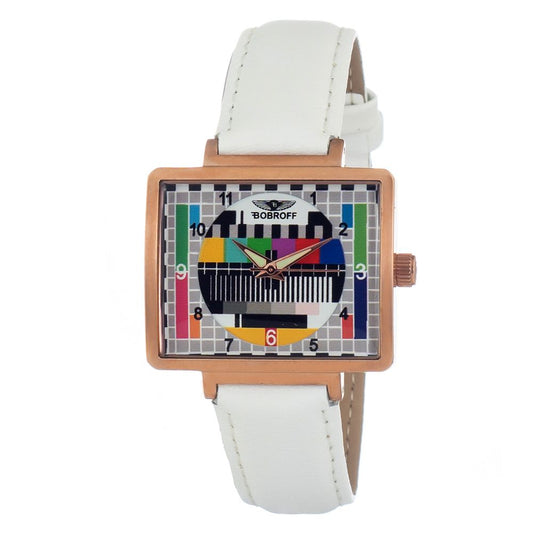 Bobroff White Leather Dress Watch Bobroff