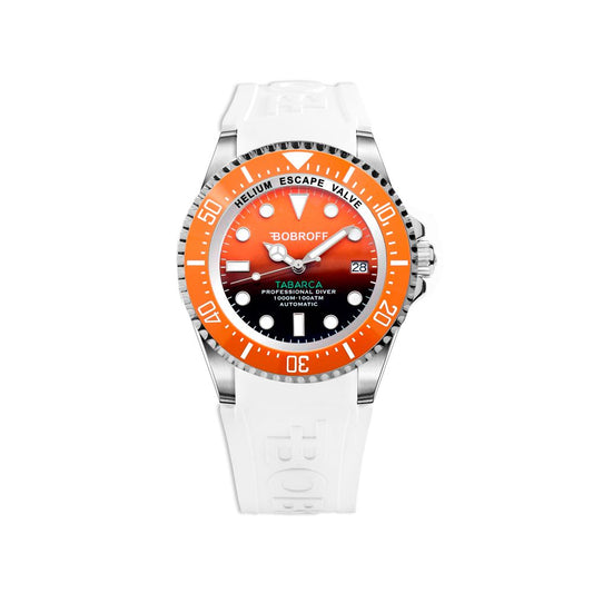 Bobroff White Rubber Sport Watch Bobroff
