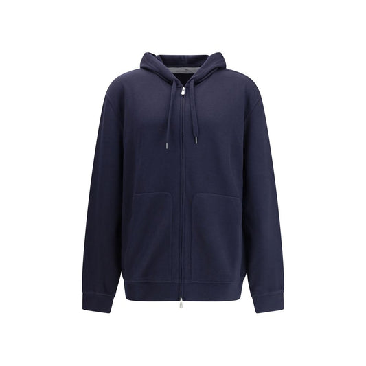 Brunello Cucinelli Blue Cashmere Sweatshirt Brunello Cucinelli