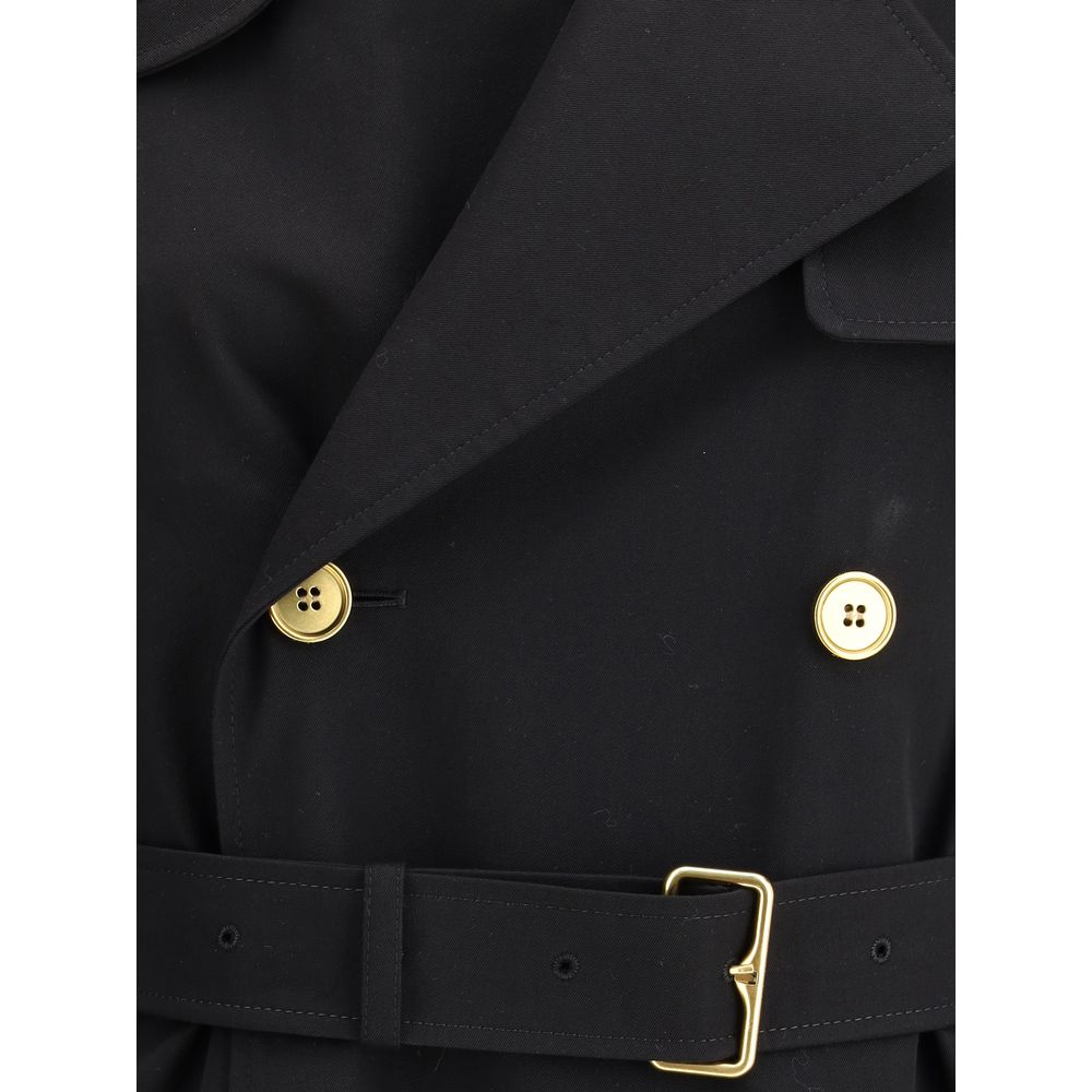 Burberry Black Cotton Coat Burberry