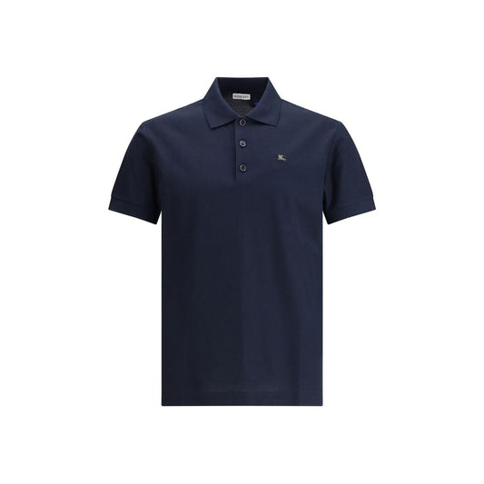 Burberry Blue Cotton Polo Shirt Burberry