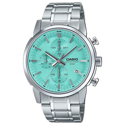 CASIO COLLECTION Mod. CHRONO DATE - AQUA GREEN WATCHES