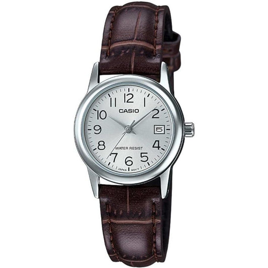 CASIO COLLECTION Mod. LADY DATE SILVER. LEATHER - ARGENTEE WATCHES