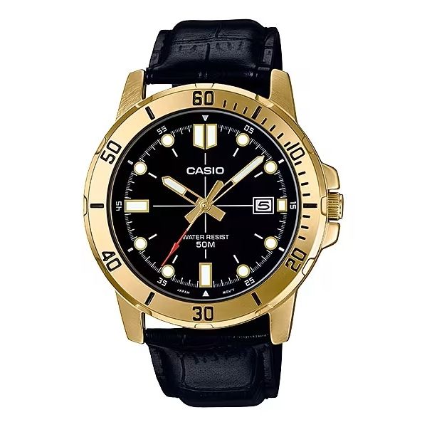 CASIO SPORT COLLECTION Mod. DIVER 50M LEATHER - BLACK WATCHES