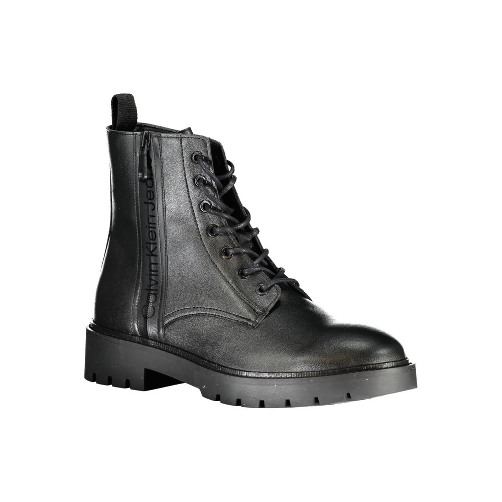 Calvin Klein Black Polyurethane Men Ankle Boot Calvin Klein