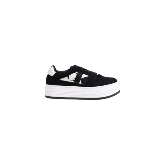 Calvin Klein Jeans Black Leather Platform Sneakers