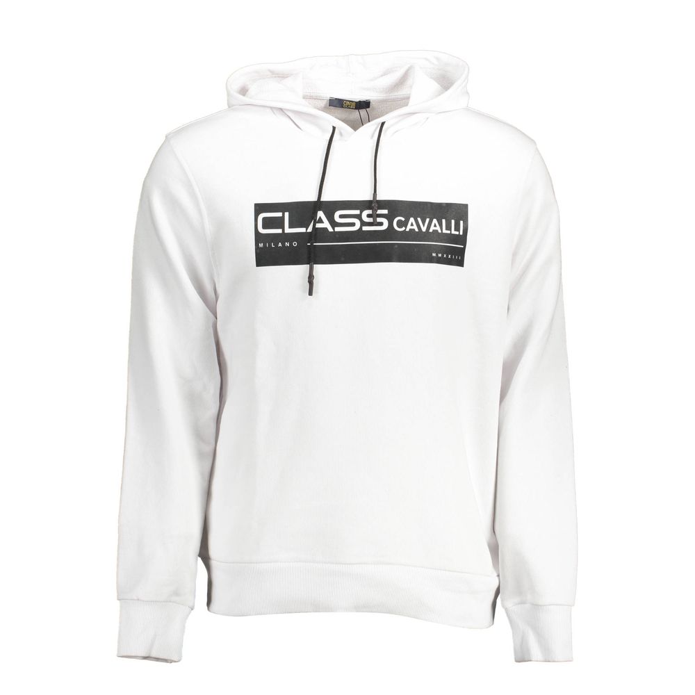 Cavalli Class White Cotton Men Sweatshirt